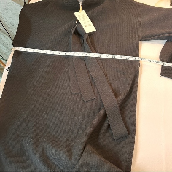 ModCloth  Black Acrylic Blend Sweater dress tie waist stretchy size large new - Picture 10 of 11